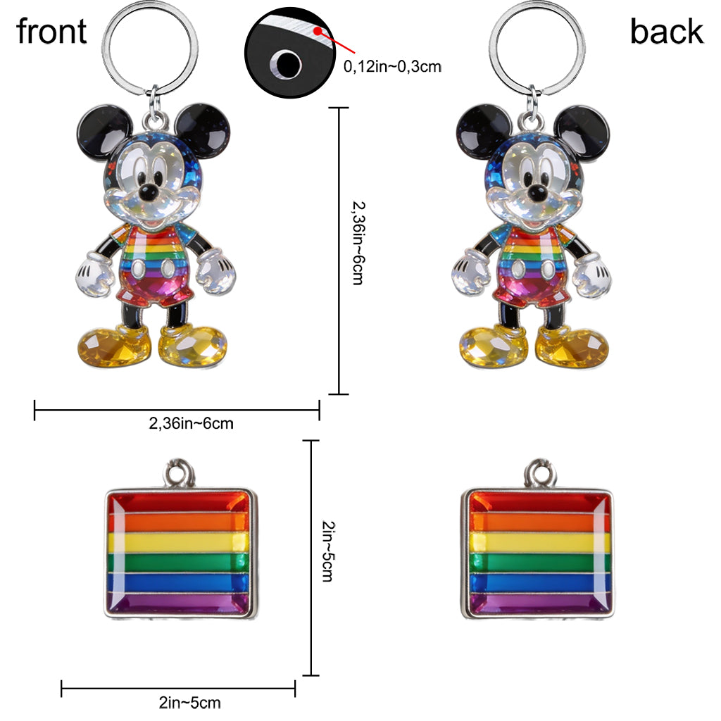Love Is Love Pride Month - Personalized LGBT Support Premium Keychain With Charms