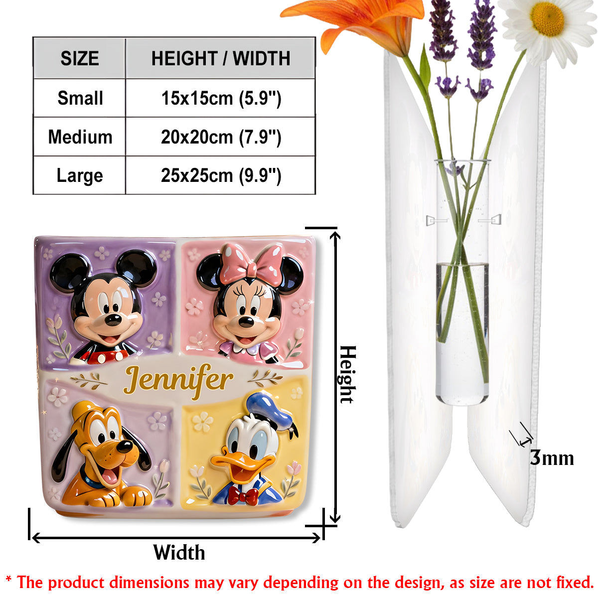 Magical Vase - Personalized Mouse Custom Shape Acrylic Flower Vase