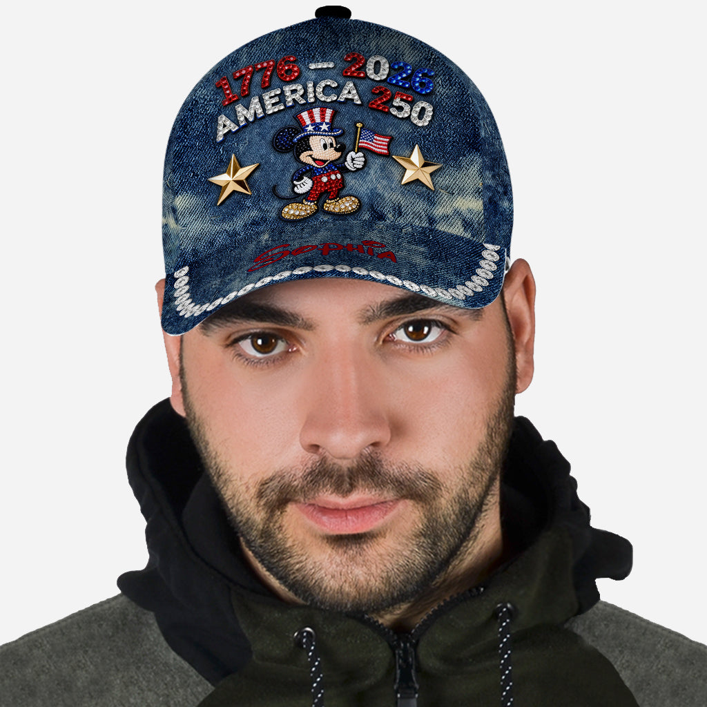 Patriotic Mouse America 250th Anniversary Cap - Personalized Mouse Classic Cap