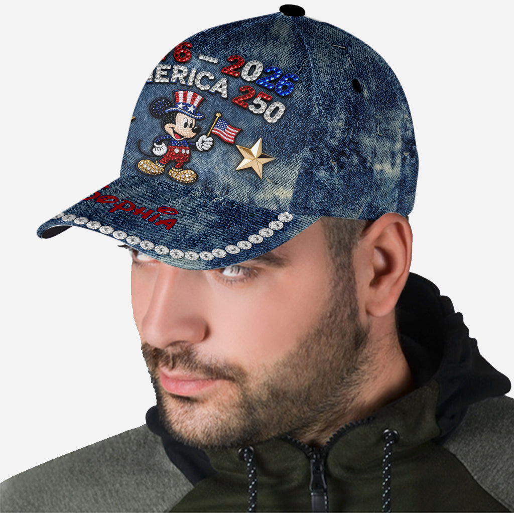 Patriotic Mouse America 250th Anniversary Cap - Personalized Mouse Classic Cap