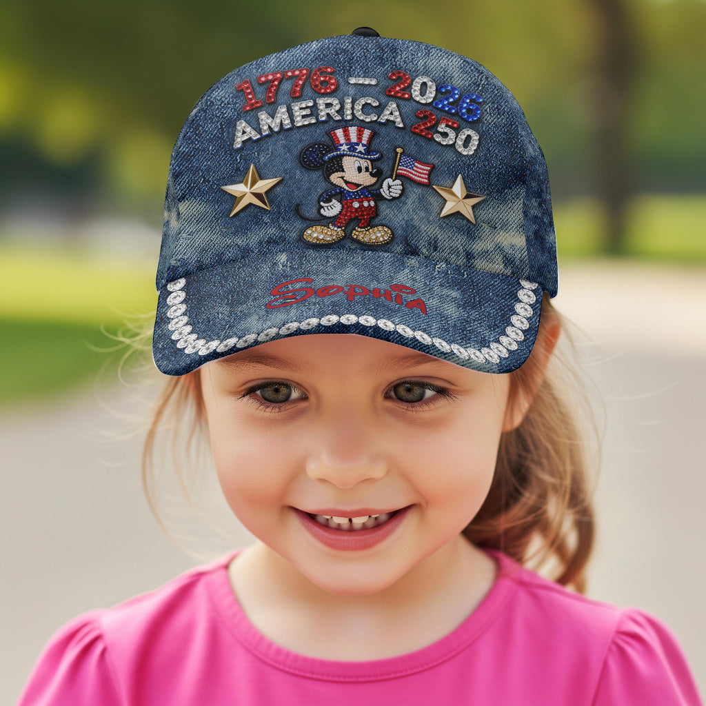 Patriotic Mouse America 250th Anniversary Cap - Personalized Mouse Classic Cap