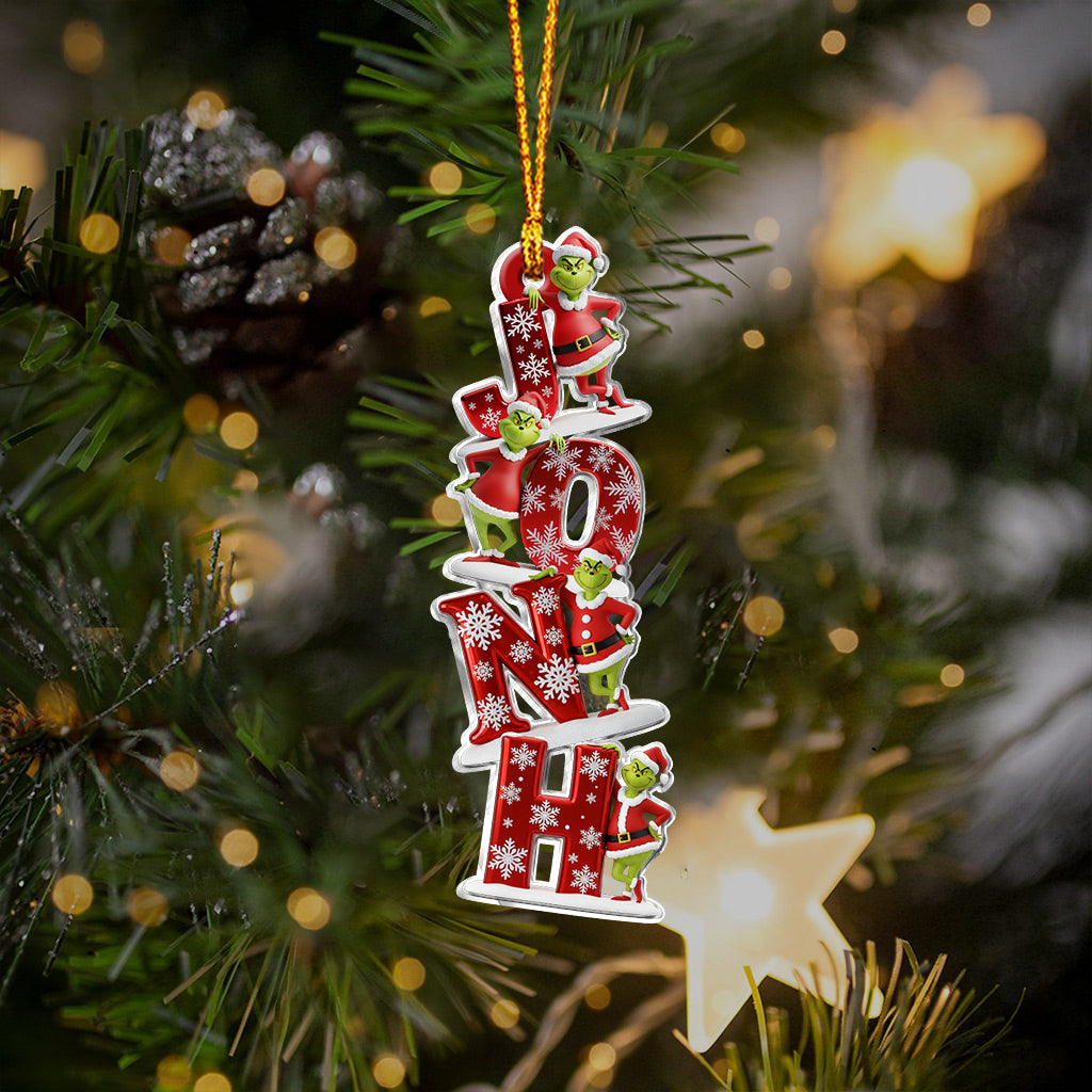 Perfect Green Monster Name Letter - Personalized Stole Christmas Transparent Ornament