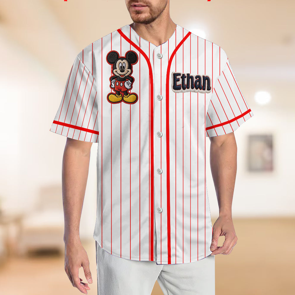 Big Ears Friends High-Five - Personalized Mouse Baseball Jersey