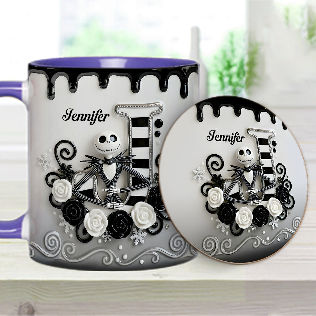 The Christmas Nightmare, Initial Customized - Personalized Nightmare Accent Mug & Coaster