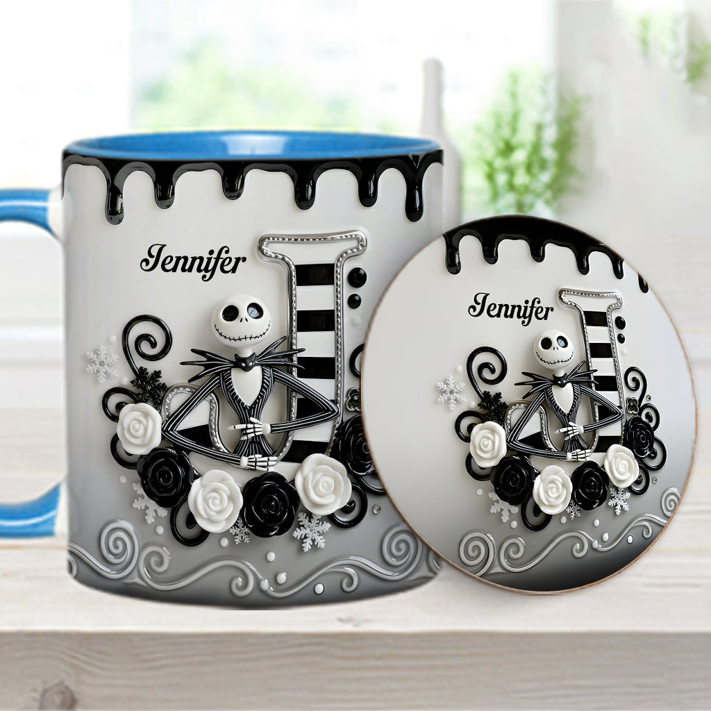 The Christmas Nightmare, Initial Customized - Personalized Nightmare Accent Mug & Coaster