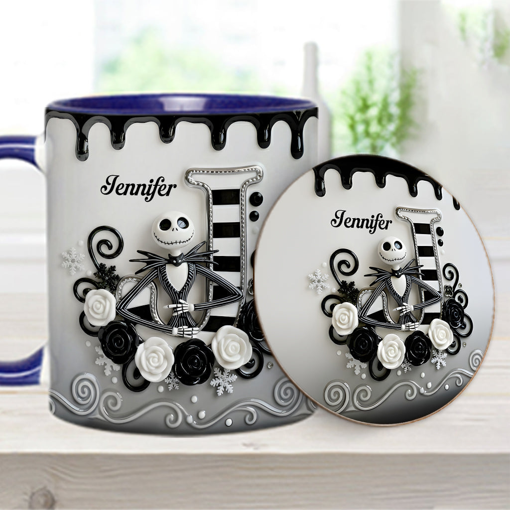 The Christmas Nightmare, Initial Customized - Personalized Nightmare Accent Mug & Coaster