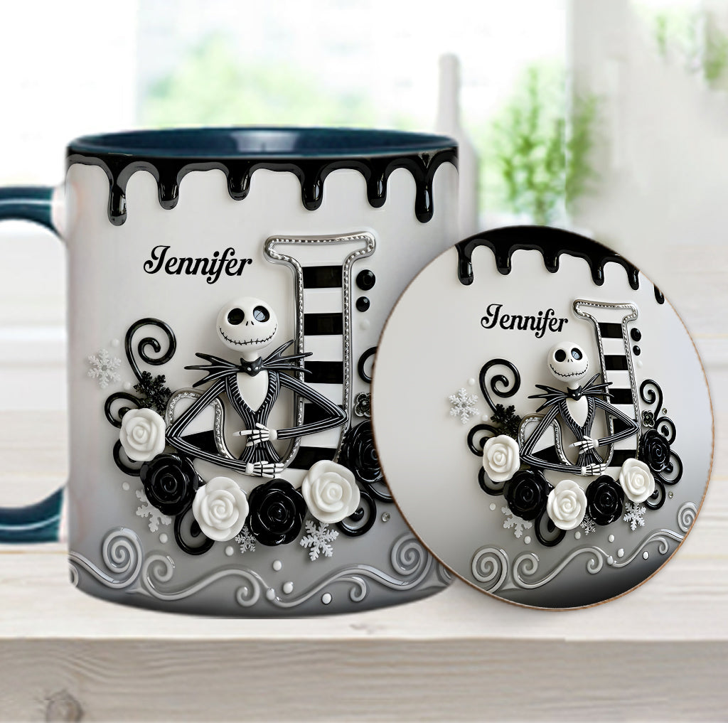 The Christmas Nightmare, Initial Customized - Personalized Nightmare Accent Mug & Coaster