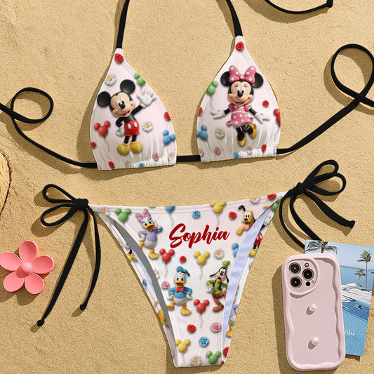 Magical Vibe - Personalized Mouse Triangle Bikini Swimsuit