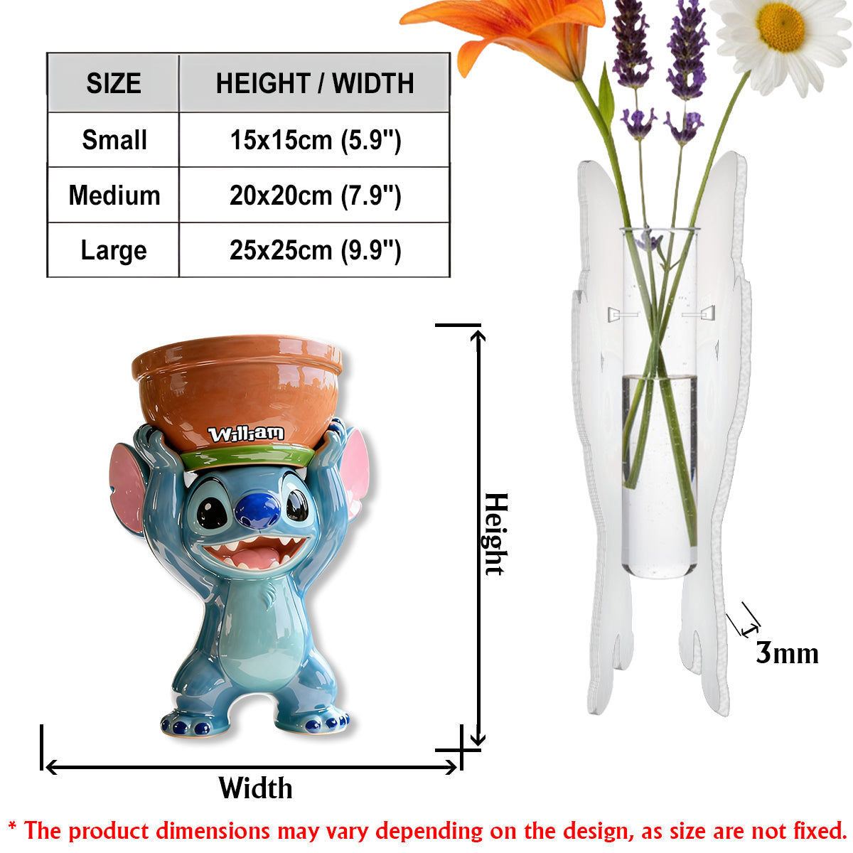 Magical Moment - Personalized Mouse Custom Shape Acrylic Flower Vase