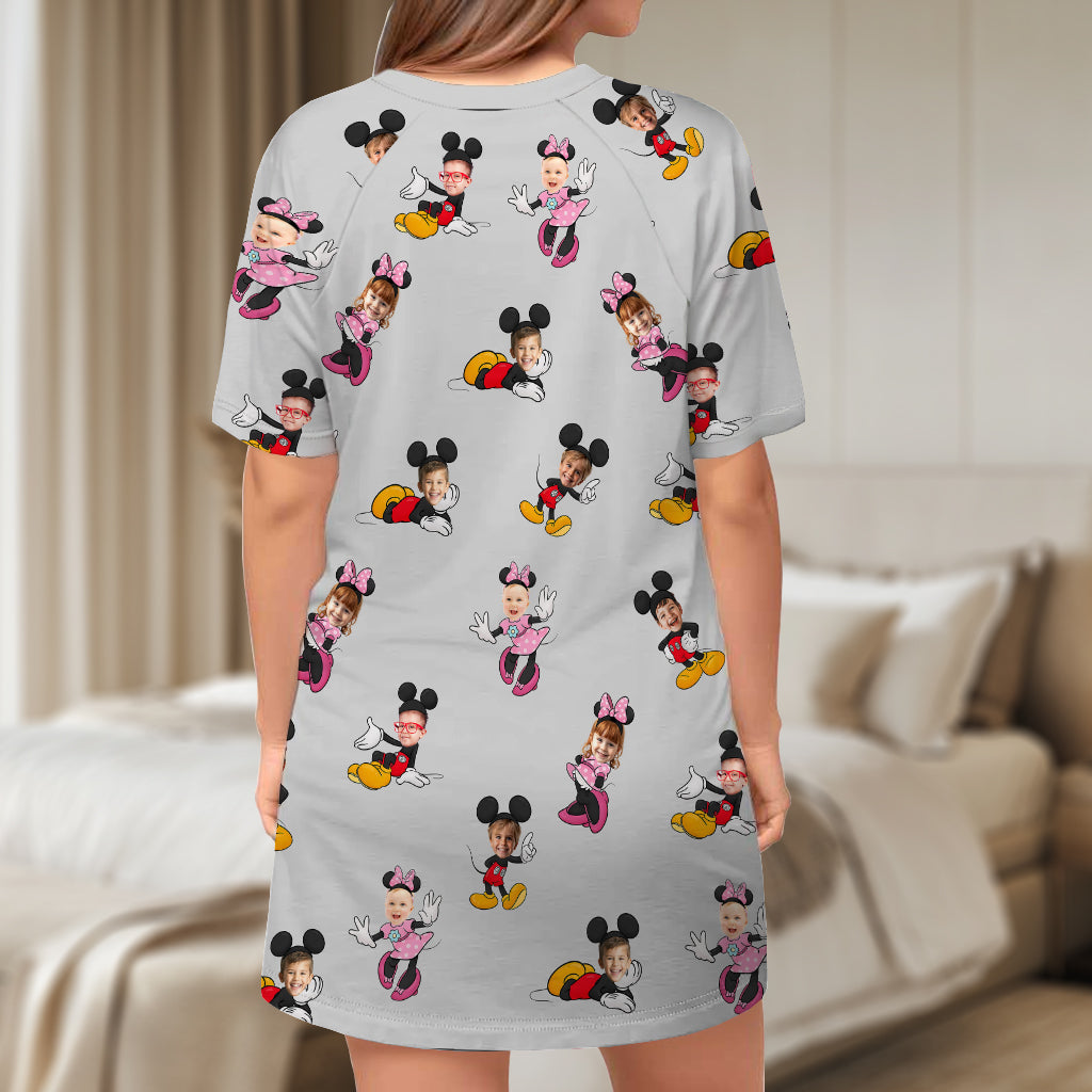 Magical Grandma - Personalized Mouse Sleep T-shirt Dress