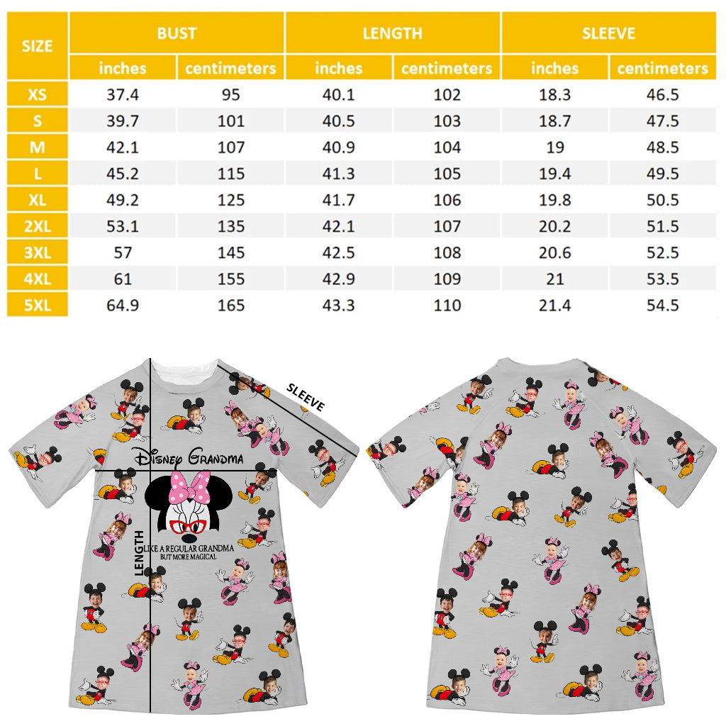 Magical Grandma - Personalized Mouse Sleep T-shirt Dress