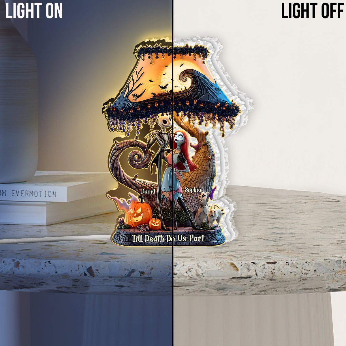 Till Death Do Us Part - Personalized Nightmare Acrylic LED Night Light