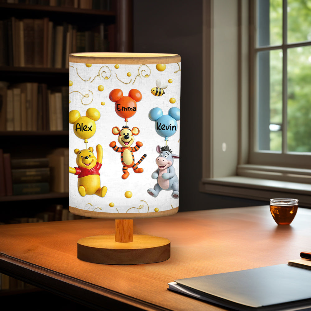 Mama Bear - Personalized Mouse Table Lamp with Wood Base