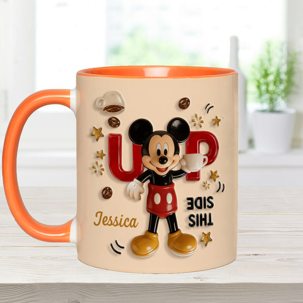 Funny Mouse - This Side Up - Personalized Mouse Accent Mug