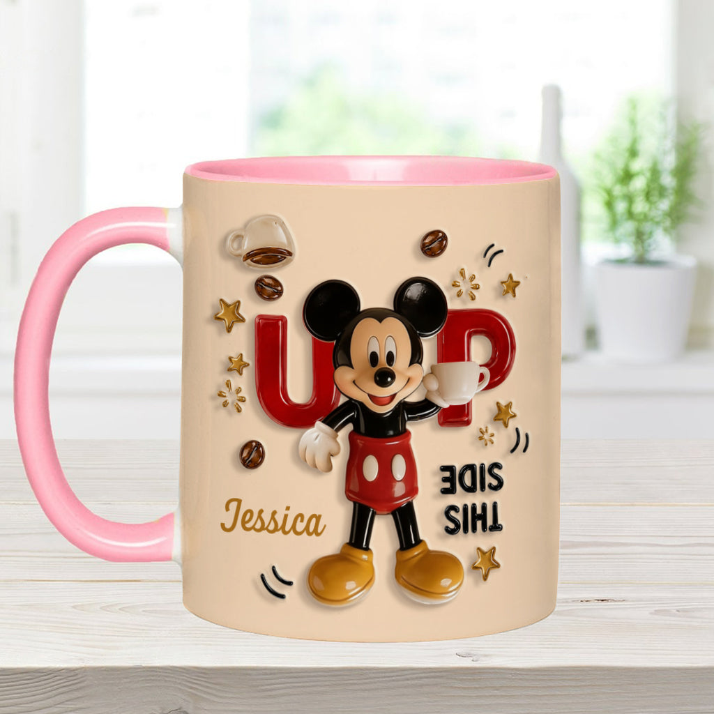Funny Mouse - This Side Up - Personalized Mouse Accent Mug