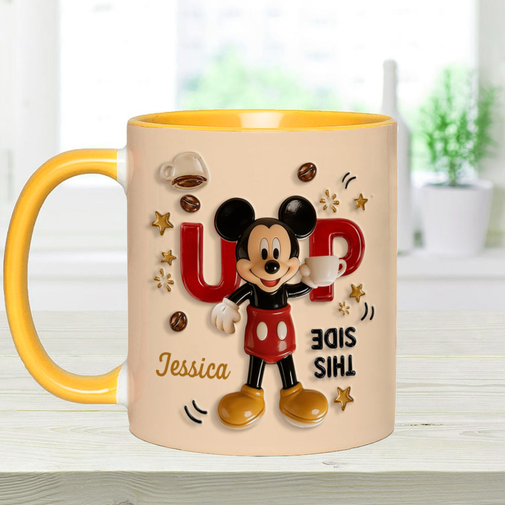 Funny Mouse - This Side Up - Personalized Mouse Accent Mug