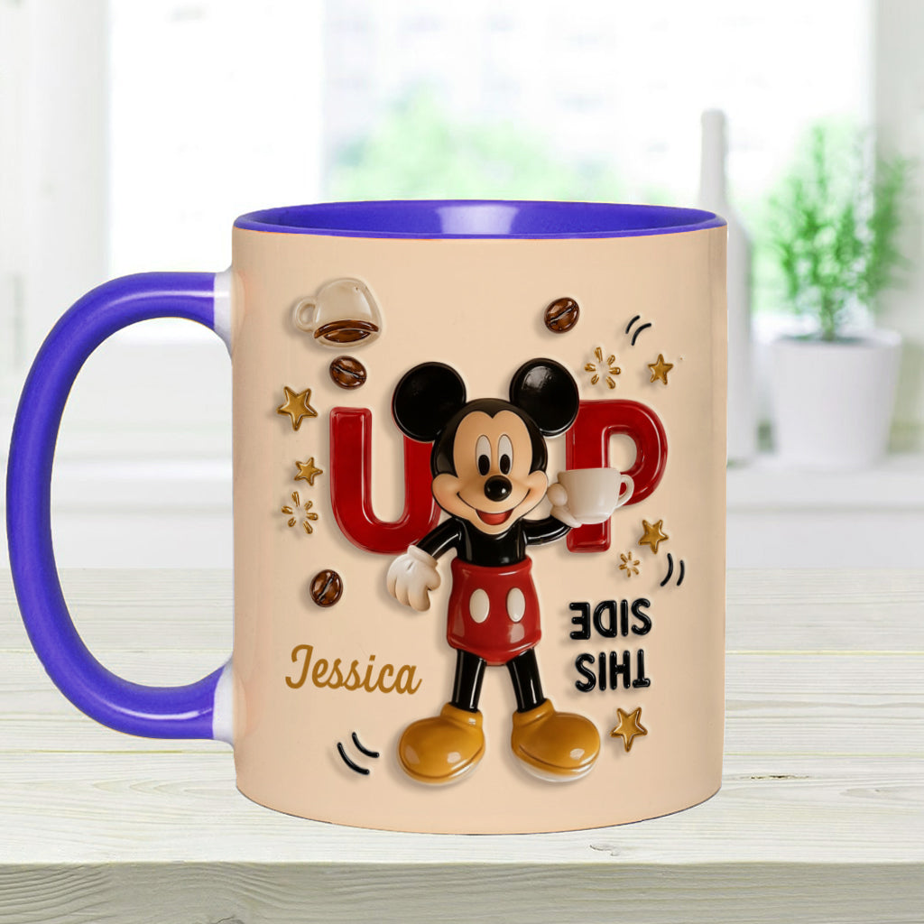 Funny Mouse - This Side Up - Personalized Mouse Accent Mug
