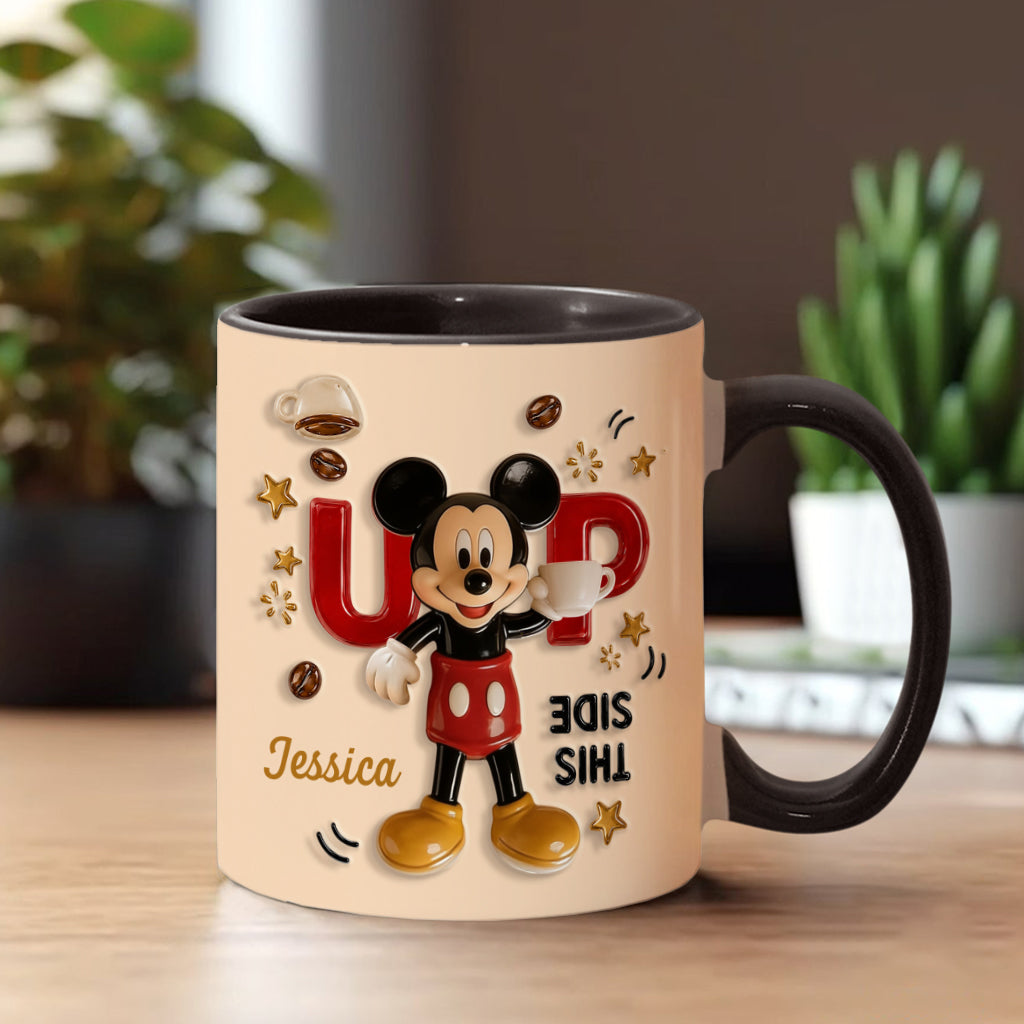 Funny Mouse - This Side Up - Personalized Mouse Accent Mug
