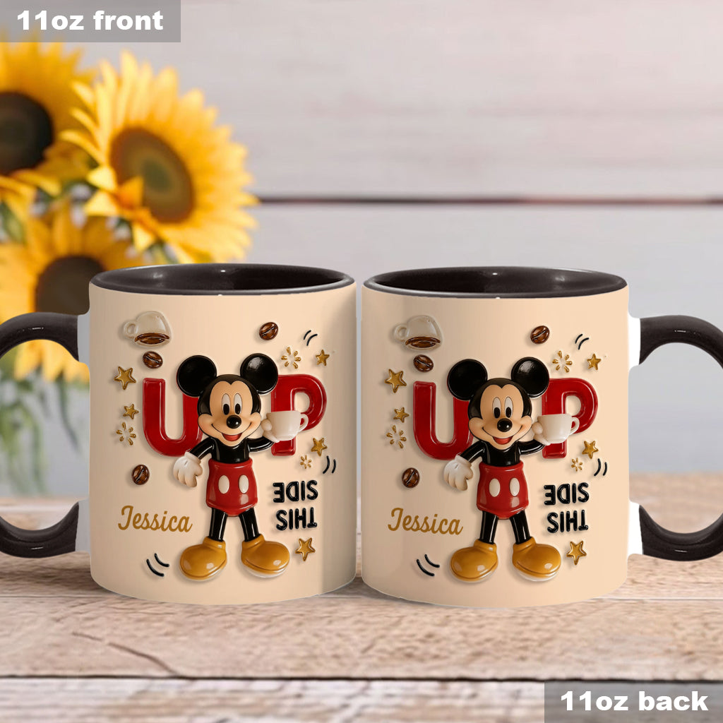 Funny Mouse - This Side Up - Personalized Mouse Accent Mug