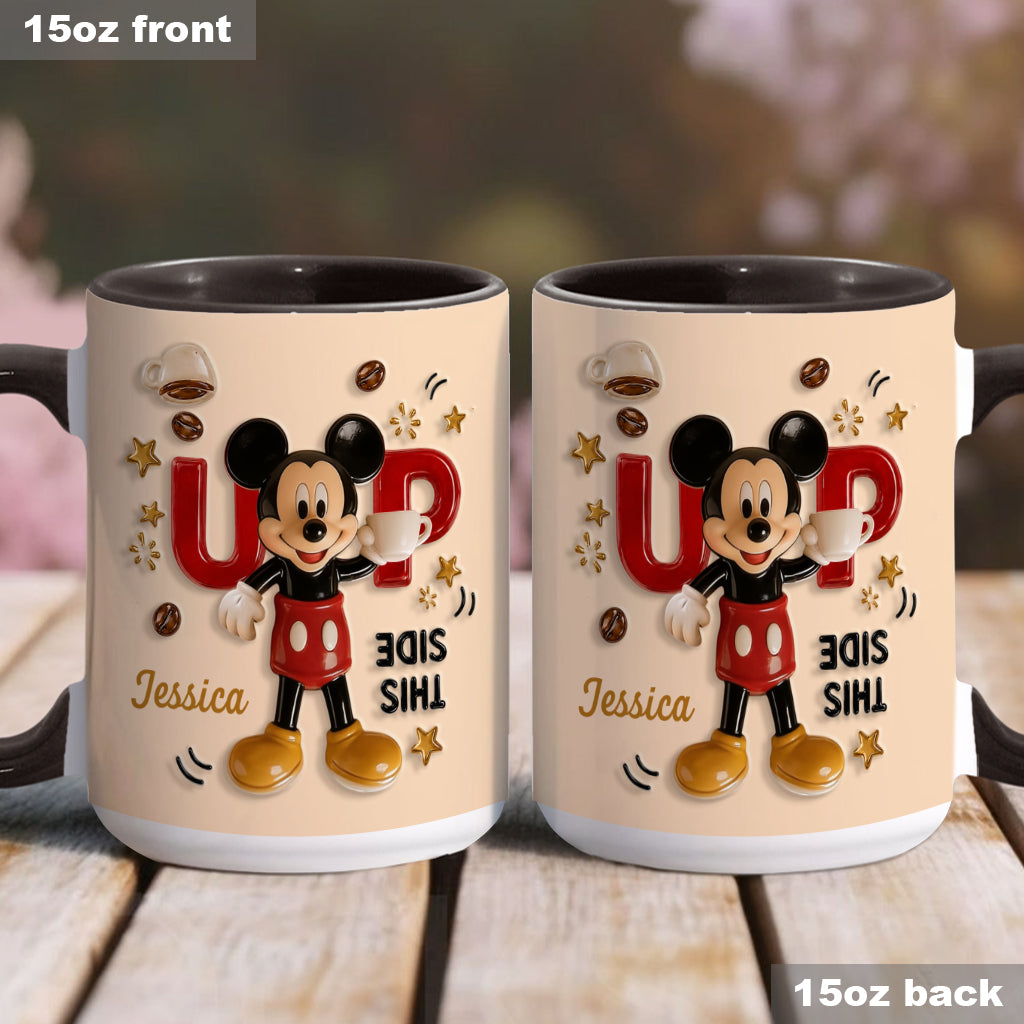 Funny Mouse - This Side Up - Personalized Mouse Accent Mug