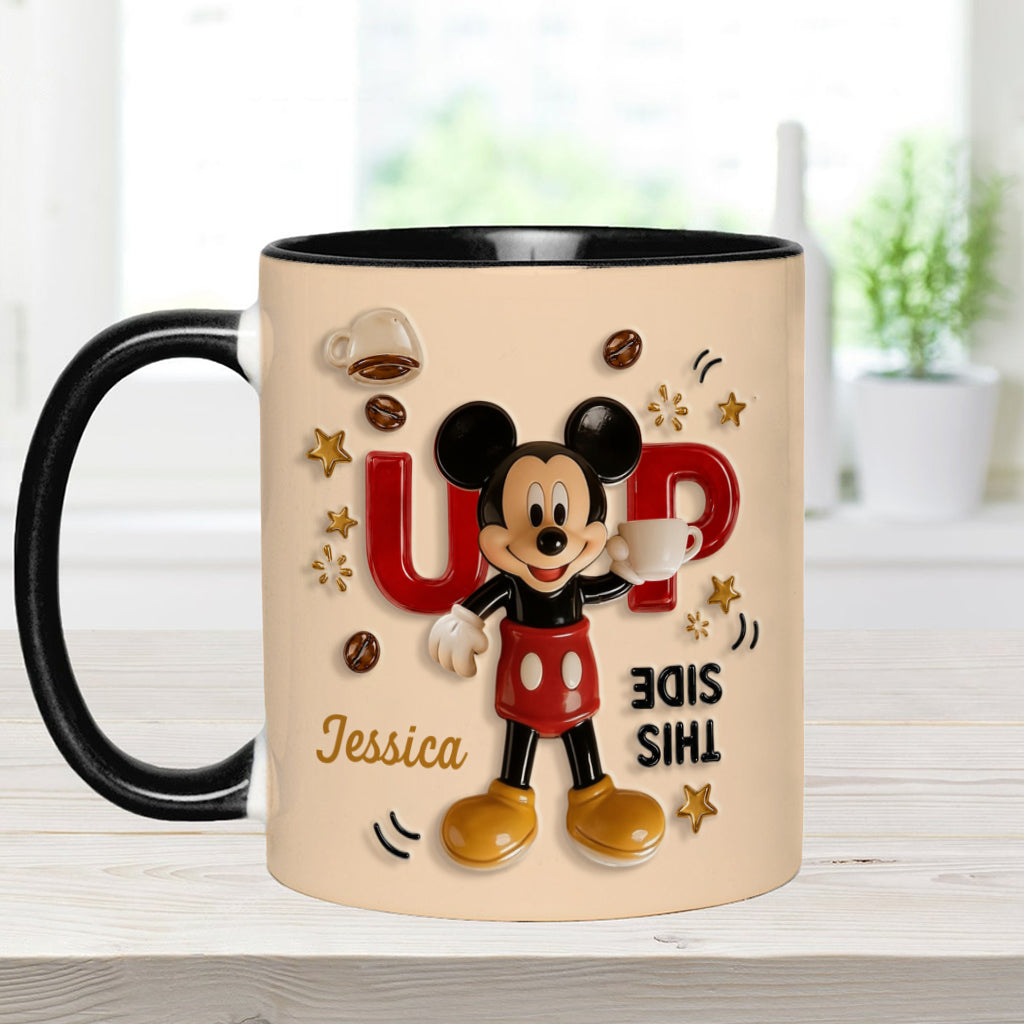 Funny Mouse - This Side Up - Personalized Mouse Accent Mug