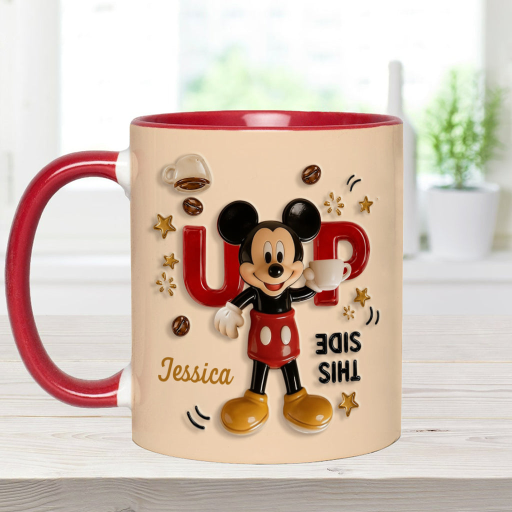 Funny Mouse - This Side Up - Personalized Mouse Accent Mug
