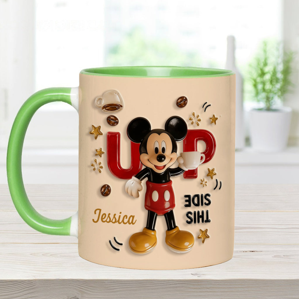 Funny Mouse - This Side Up - Personalized Mouse Accent Mug