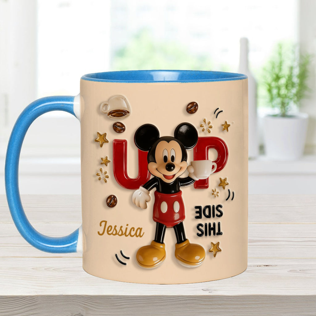 Funny Mouse - This Side Up - Personalized Mouse Accent Mug