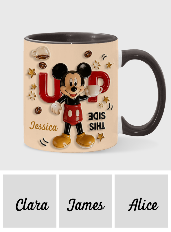 Funny Mouse - This Side Up - Personalized Mouse Accent Mug