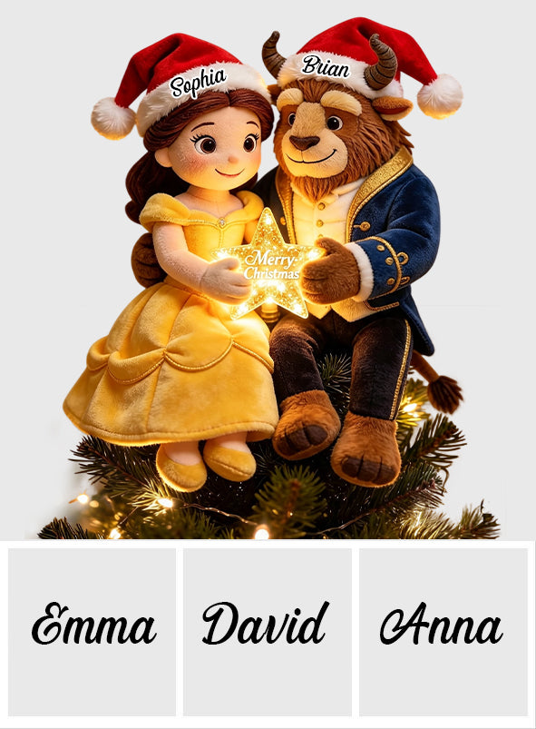 Tale As Old As Time - Personalized Beauty And The Beast LED Light Tree Topper