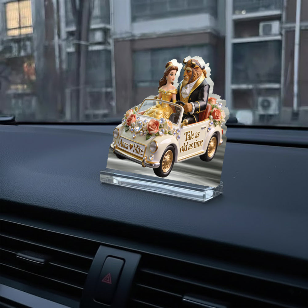Tale As Old As Time - Personalized Beauty And The Beast Car Dashboard Plaque