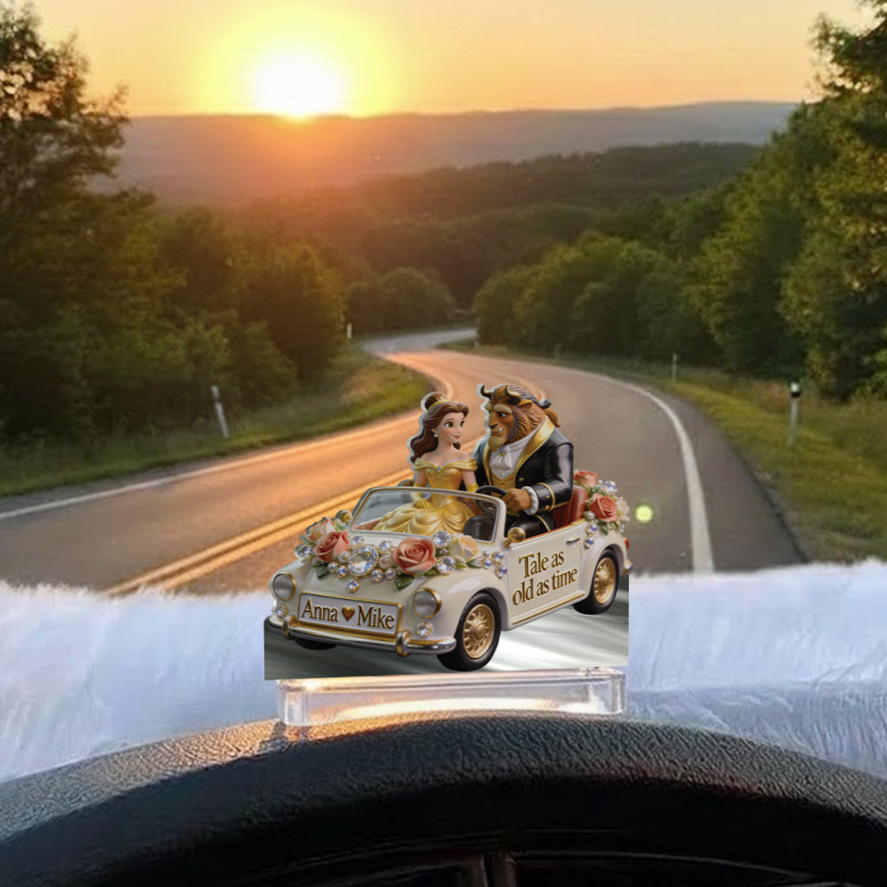 Tale As Old As Time - Personalized Beauty And The Beast Car Dashboard Plaque