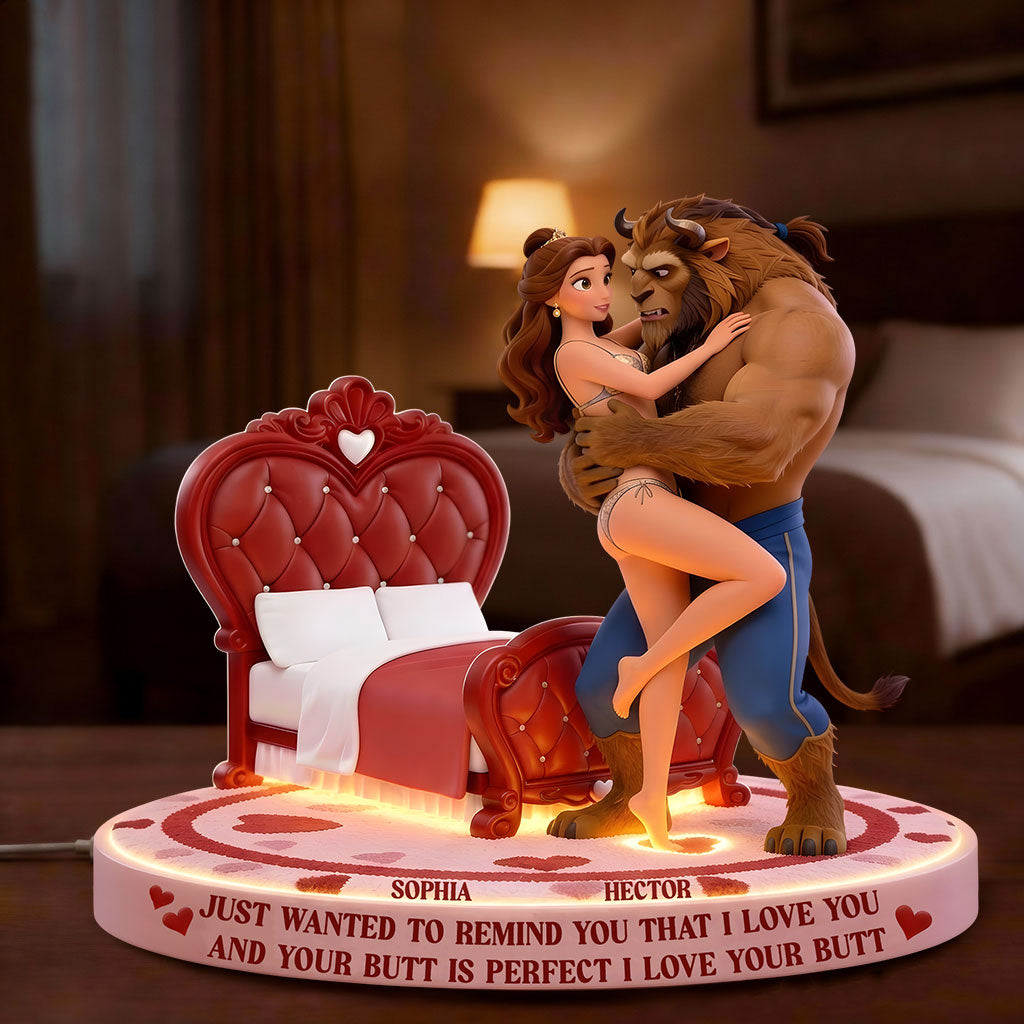 Your Butt Is Perfect, Funny Couple Gift - Personalized Beauty And The Beast Custom Shaped Acrylic Plaque