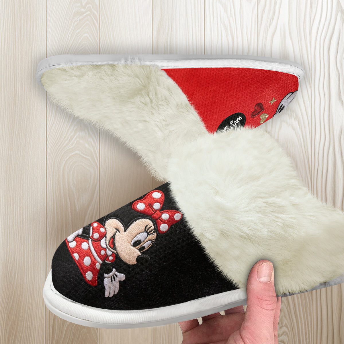 Big Ears Duo - Personalized Mouse Slippers With Fur Lining