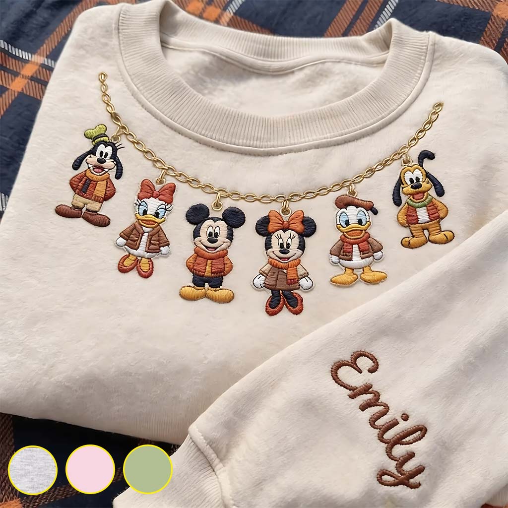 Fun Magical Charm Necklace Sweatshirt - Personalized Mouse Ugly Sweater
