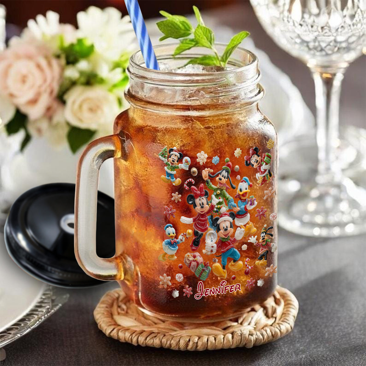 Magical Christmas - Personalized Mouse Mason Jar Cup