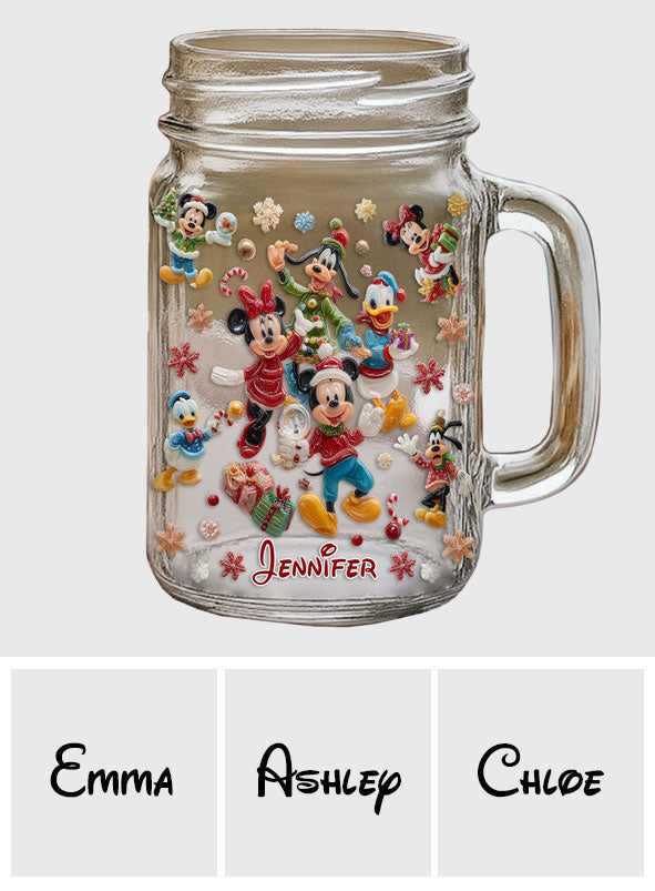 Magical Christmas - Personalized Mouse Mason Jar Cup