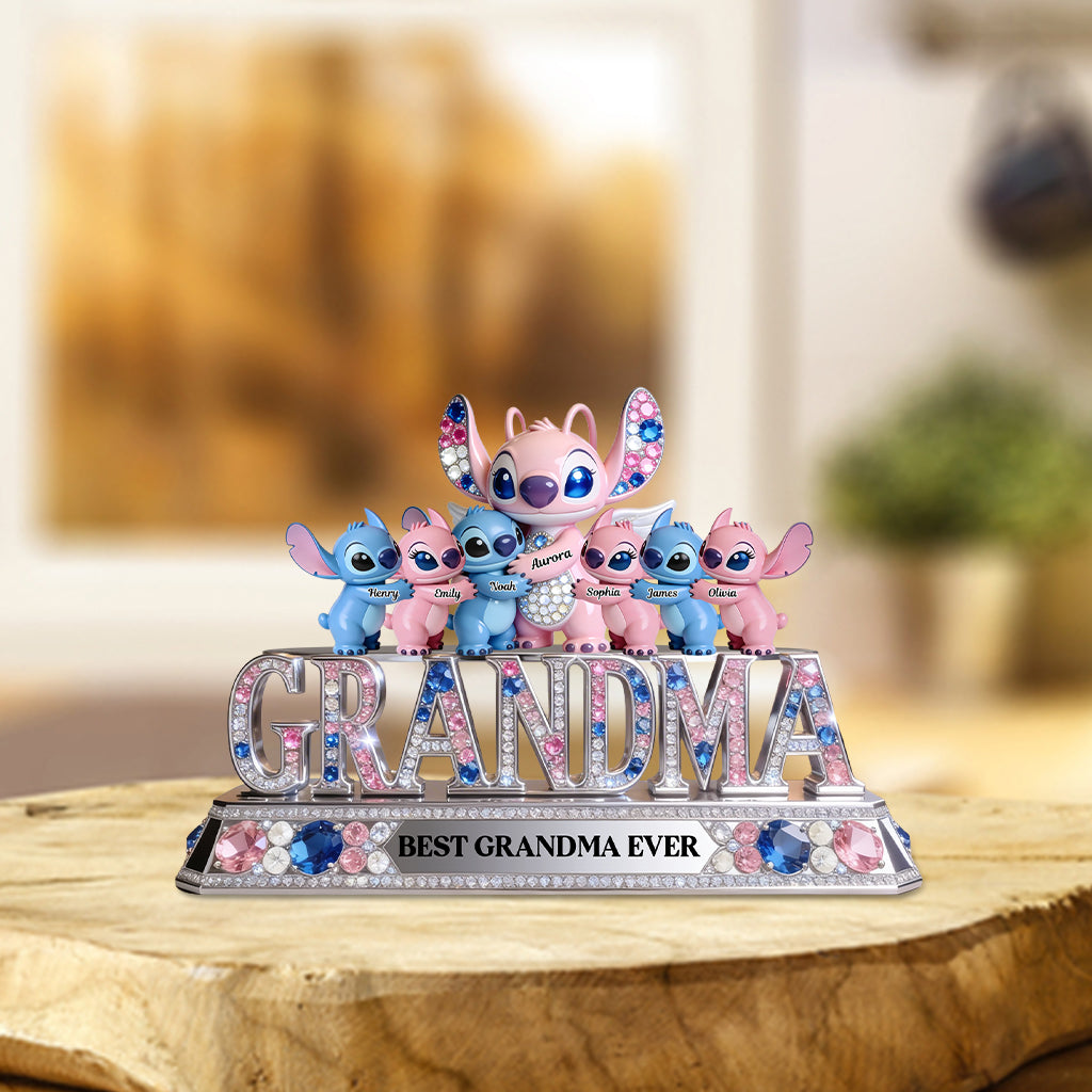 Best Mama/Nana Ever Blue Monsters - Personalized Ohana Custom Shaped Acrylic Plaque
