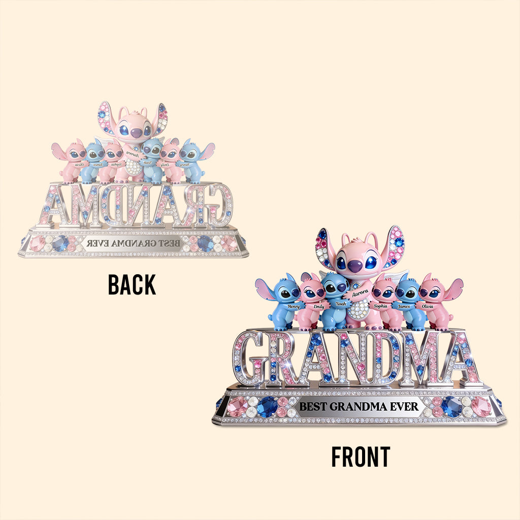 Best Mama/Nana Ever Blue Monsters - Personalized Ohana Custom Shaped Acrylic Plaque