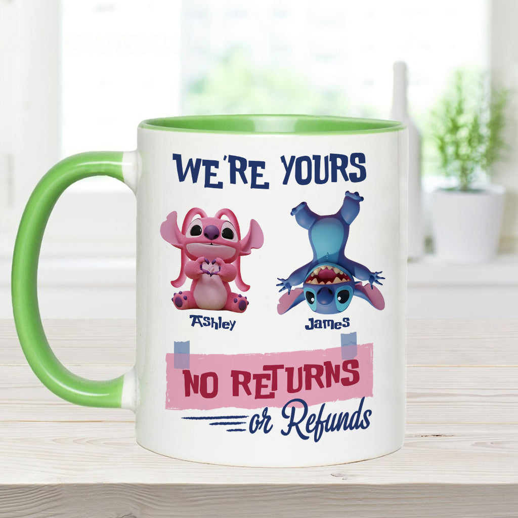 Ohana Kids No Returns Or Refunds - Funny Gift For Dad, Mom, Grandma, Grandpa - Personalized Ohana Accent Mug