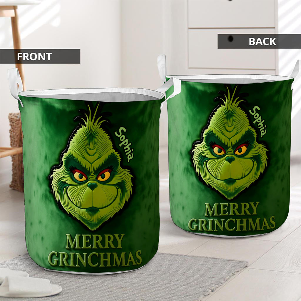 Merry Grinchmas - Personalized Stole Christmas Storage Basket