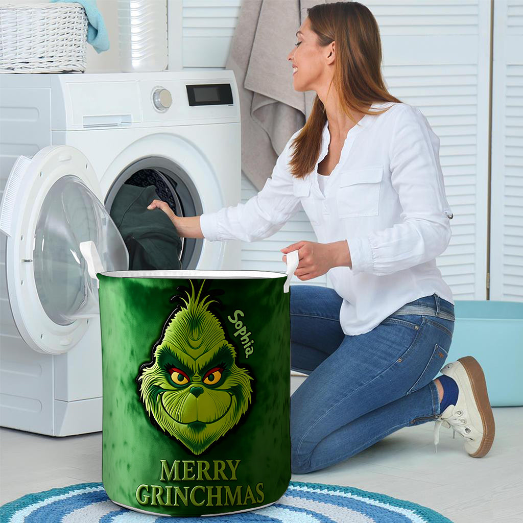 Merry Grinchmas - Personalized Stole Christmas Storage Basket