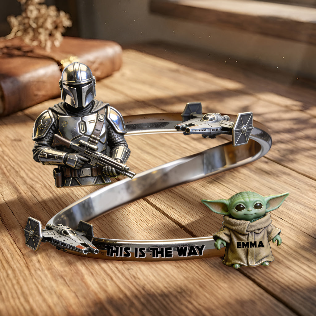 This Is The Way - Personalized The Force Shaped Cuff Bracelet