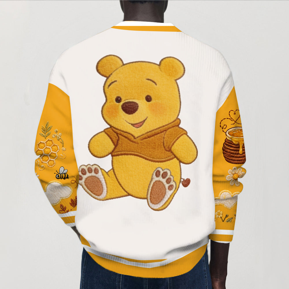 Yellow Bear - Personalized Yellow Bear Cardigan Sweater