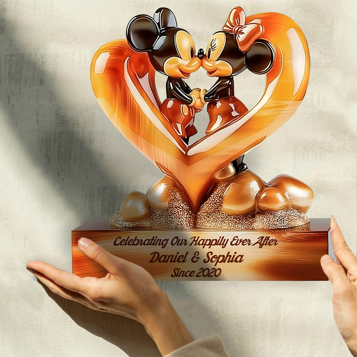 Happily Ever After - Personalized Mouse Custom Shaped Wood Plaque