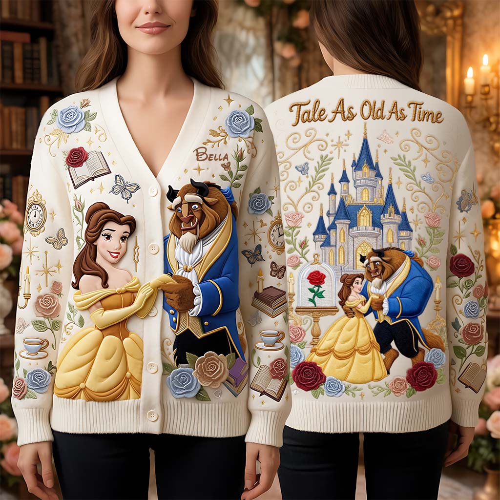 Tale As Old As Time - Personalized Beauty And The Beast Cardigan Sweater