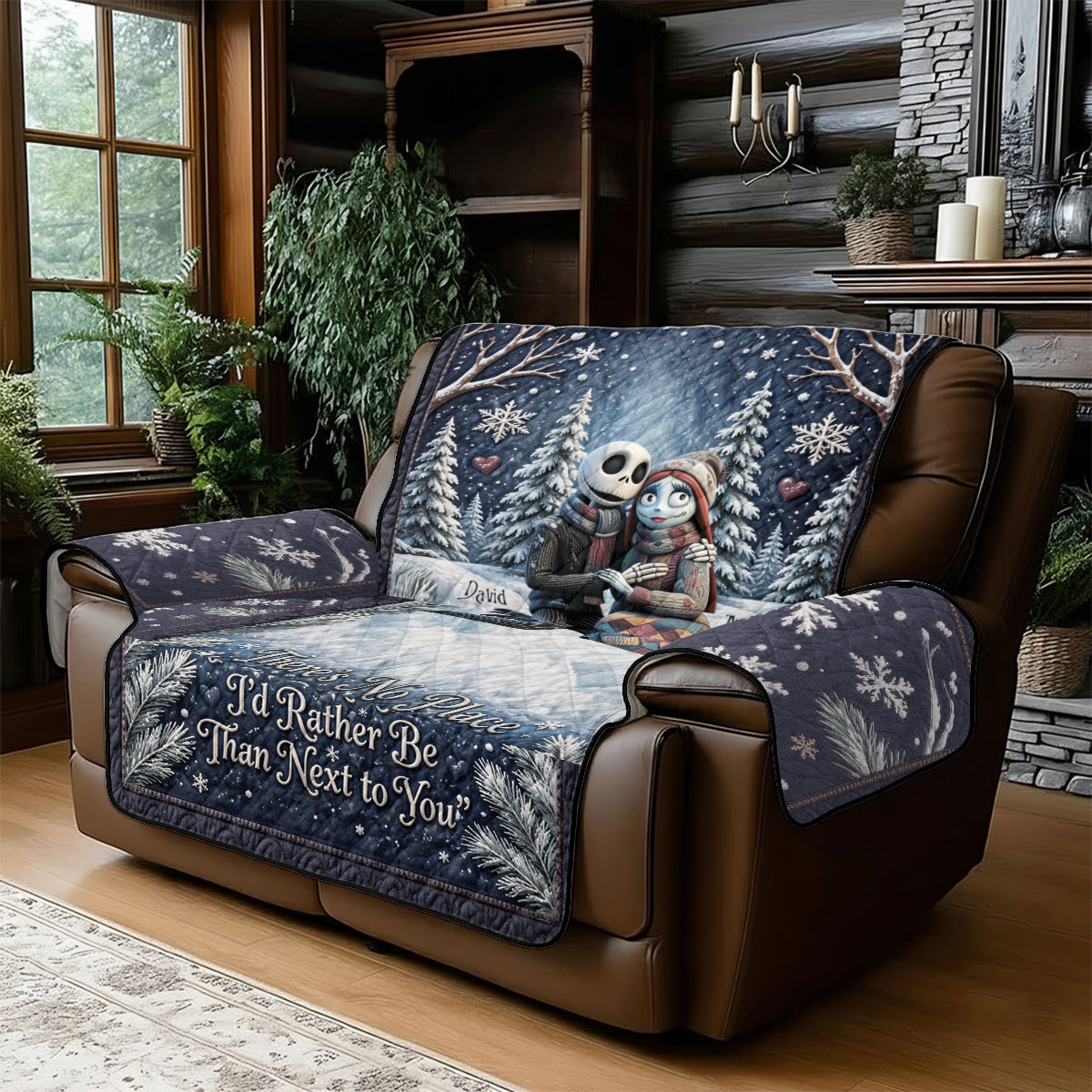 There’s No Place I’d Rather Be Than Next to You - Personalized Nightmare Quilted Sofa/Couch Cover