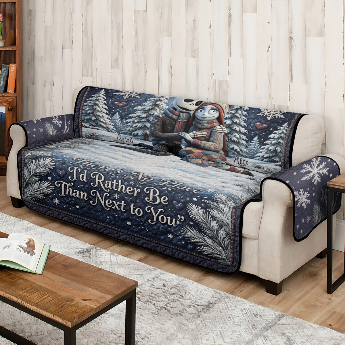 There’s No Place I’d Rather Be Than Next to You - Personalized Nightmare Quilted Sofa/Couch Cover