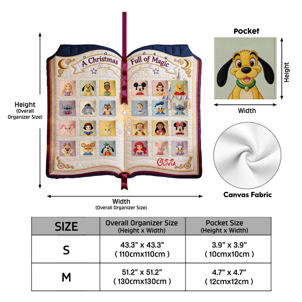 A Christmas - Personalized Mouse Fabric Advent Calendar