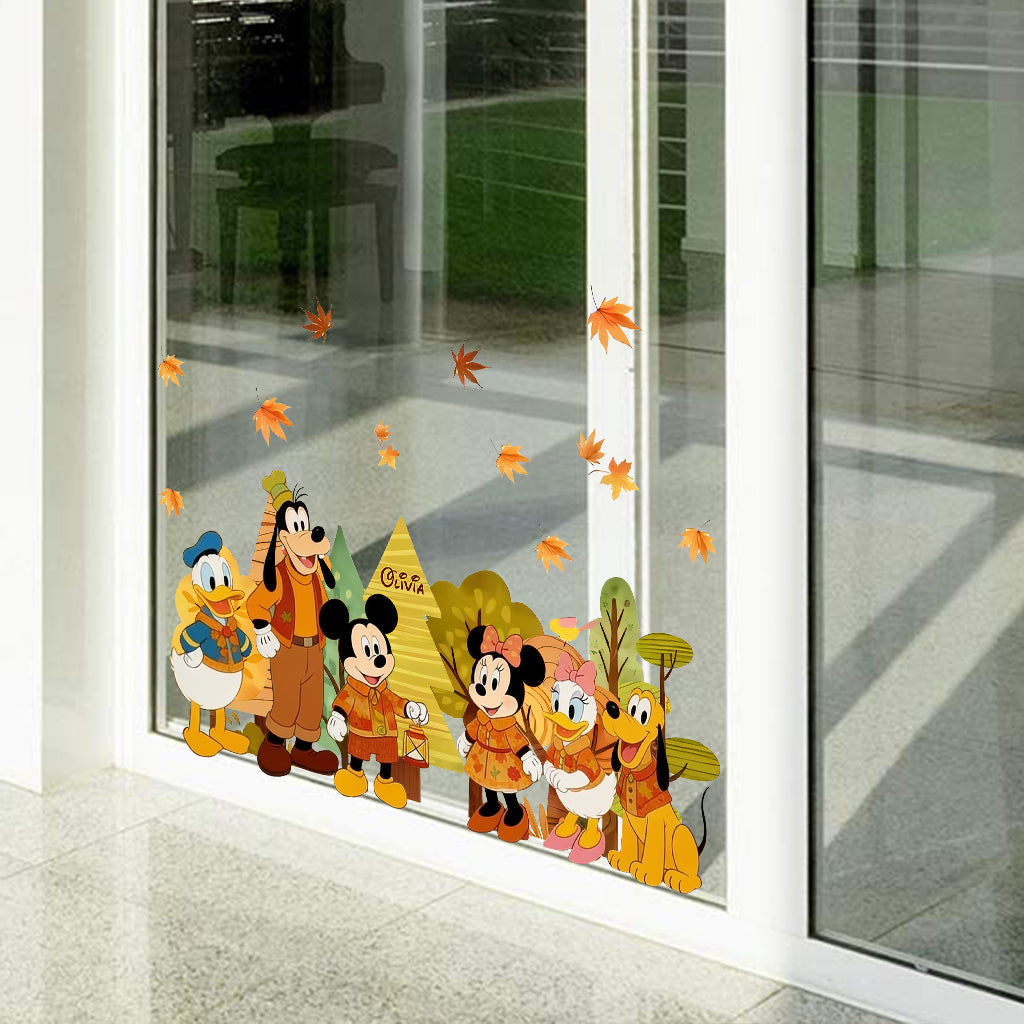 Magical Friends Fall Window Decoration - Personalized Mouse Decal Die Cut